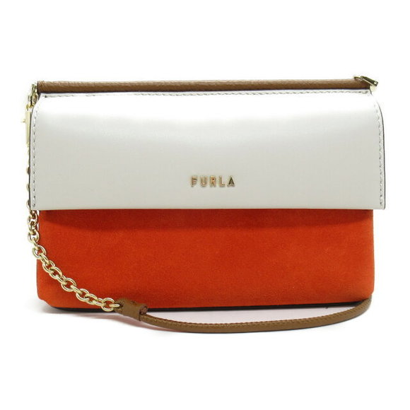 Furla Multi Perla Tangerine Cognac Bag Shoulder Bag Sling - Picture 1 of 9